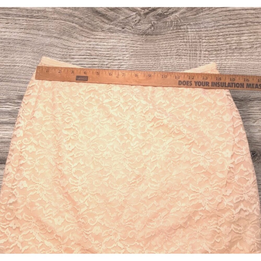 Blush Peach Floral Lace Lined Slip Delicate Feminine Coquette Lingerie - Picture 3 of 8